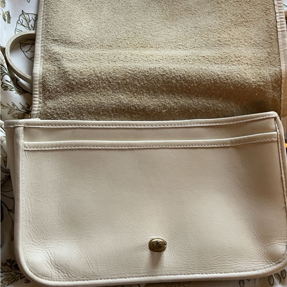 Vintage Coach fold over bag in the color “Bone”